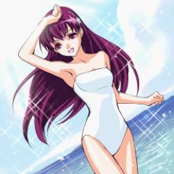 Rule 34 | asamiya athena, days of memories, ipod nano wallpaper, long hair, lowres, psycho soldier, purple eyes, purple hair, snk, swimsuit, the king of fighters