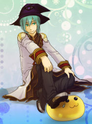 Rule 34 | 1boy, :3, brown coat, brown footwear, brown pants, closed mouth, coat, commentary request, drops (ragnarok online), eye print, full body, green eyes, green hair, hair between eyes, hat, high priest (ragnarok online), koshou (maayan), layered clothes, long sleeves, looking at viewer, male focus, multicolored coat, pants, purple headwear, ragnarok online, red coat, shoes, short hair, slime (creature), smile, two-tone coat, white coat, witch hat
