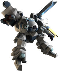 Rule 34 | 3d, armored core, aspina flight formation team, blade, chibi, from software, gun, mecha, no humans, robot, weapon