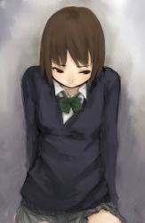 Rule 34 | 1girl, looking away, looking down, original, sad, school uniform, serafuku, sketch, solo, sweater, tamaru tokihiko
