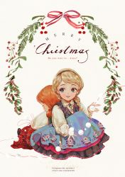 Rule 34 | ..., 2girls, anna (frozen), aqua eyes, back-to-back, blonde hair, braid, child, dress, elsa (frozen), eyelashes, frozen (disney), hair over shoulder, hairband, holding, knees up, leaning on person, long sleeves, merry christmas, multiple girls, orange hair, parted lips, pom pom (clothes), red lips, red ribbon, ribbon, say hana, shoes, siblings, sideways glance, single braid, sisters, sitting, smile, string, swept bangs, watermark, web address