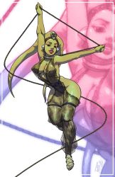 Rule 34 | 1girl, alien, animification, arms up, bdsm, breasts, brown eyes, cleavage, collar, colored skin, contrapposto, covered erect nipples, curvy, dancer, dancing, ear protection, eyeshadow, feet, fishnets, fundoshi, green skin, headdress, highres, japanese clothes, large breasts, leash, lips, lipstick, makeup, nose, oola, robaato, sandals, see-through, slave, solo, star wars, thighhighs, twi&#039;lek, zoom layer