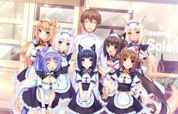 Rule 34 | &gt;:), 10s, 1boy, 6+girls, :d, absurdly long hair, animal ear legwear, animal ears, apron, arm grab, arm hug, azuki, azuki (nekopara), bell, black dress, black hair, blonde hair, blue bow, blue eyes, blunt bangs, blush, bow, bowtie, breasts, brother and sister, brown eyes, brown hair, cat ear legwear, cat ears, cat tail, character name, chocola (nekopara), chocolat., choker, cinnamon (neko para), cinnamon (nekopara), cleavage, closed eyes, coconut, coconut (nekopara), dress, dutch angle, facing viewer, frilled apron, frilled dress, frills, game cg, green bow, green eyes, grin, hair ribbon, han in hair, hand in own hair, hands on own hips, hands on lap, heart, heart necklace, heterochromia, jewelry, leaning forward, lens flare, long hair, looking at viewer, maid, maid headdress, maple (neko para), maple (nekopara), medium breasts, minazuki kashou, minazuki shigure, multiple girls, name tag, neck bell, necklace, nekopara, one eye closed, one side up, open mouth, orange bow, outdoors, own hands together, pink bow, ponytail, purple bow, purple eyes, purple hair, red eyes, ribbon, sayori (neko works), short dress, short hair, short sleeves, siblings, small breasts, smile, sparkle, tail, thighhighs, twintails, two side up, v, v-shaped eyebrows, v arms, vanilla (nekopara), very long hair, waist apron, white apron, white hair, white legwear, wrist cuffs, yellow bow, yellow eyes, |d