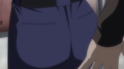 Rule 34 | 00s, 1boy, 1girl, animated, animated gif, anime screenshot, ass, ass focus, ass grab, close-up, from behind, grabbing another&#039;s ass, groping, head out of frame, ikkitousen, ikkitousen great guardians, lower body, pants, ryomou shimei, solo focus, surprised