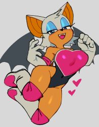 Rule 34 | 1girl, animal ears, animal nose, bat ears, bat girl, blush, breasts, full body, furry, furry female, gloves, green eyes, highres, large breasts, looking at viewer, rouge the bat, simple background, sonic (series), wamudraws, white gloves