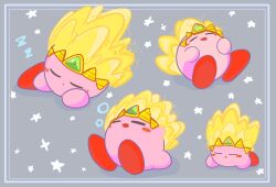 Rule 34 | closed eyes, closed mouth, commentary request, copy ability, drooling, highres, kirby, kirby&#039;s return to dream land deluxe, kirby (series), lying, nintendo, open mouth, sand kirby, sleeping, twitter username