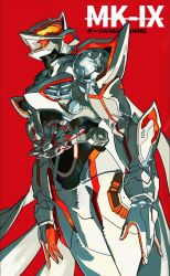 Rule 34 | 1boy, armor, boost mark ix buckle, cape, character name, commentary, dahe z, desire driver, english commentary, fox mask, highres, kamen rider, kamen rider geats, kamen rider geats (series), kamen rider geats ix, looking up, mask, red background, simple background, solo, tokusatsu, white armor, yellow eyes