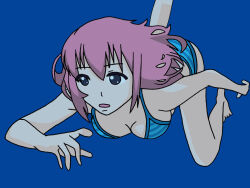 Rule 34 | 1girl, album, album art, album cover, album cover redraw, barefoot, bikini, blue eyes, bocchi the rock!, breasts, character request, cleavage, cover, derivative work, gotoh hitori, large breasts, long hair, open mouth, parody, pink hair, submerged, swimming, swimsuit, tokyo jihen, tracing, underwater, water