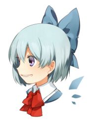 Rule 34 | 1girl, akagashi hagane, blue eyes, blue hair, bow, cirno, clenched teeth, grin, hair bow, ice, ice wings, matching hair/eyes, smile, solo, teeth, touhou, white background, wings