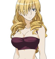 Rule 34 | absurdres, blonde hair, blue eyes, breasts, cleavage, drill hair, highres, long hair, oriana thomason, stitched, third-party edit, toaru majutsu no index, transparent background, vector trace