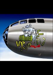 Rule 34 | above clouds, aircraft, airplane, b-29 superfortress, bomb, bomber, cloud, cockpit, explosive, flying, holding, holding bomb, machinery, military, military vehicle, no humans, nose art, touhou, united states air force, vehicle, vehicle focus, weapon, yamamoto gonnohyoue