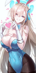 Rule 34 | 1girl, absurdres, asuna (blue archive), bare shoulders, blue archive, blue eyes, breasts, cleavage, highres, k0a, large breasts, leotard, light brown hair, long hair, looking at viewer, playboy bunny, smile, solo