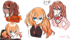 Rule 34 | 1girl, blue eyes, looking at viewer, medium hair, muimi (princess connect!), orange hair, princess connect!, school uniform