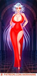Rule 34 | 00s, akiranime, animated, animated gif, basquash!, bouncing breasts, breasts, cleavage, dress, glasses, haruka gracia, high heels, huge breasts, red dress, revealing clothes, walking