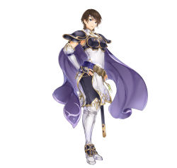 Rule 34 | 1girl, absurdres, armor, belt, black pants, blue eyes, boots, breastplate, brown hair, cape, closed mouth, commentary request, dress, elbow gloves, fingerless gloves, fire emblem, fire emblem: path of radiance, fire emblem: radiant dawn, fire emblem heroes, full body, gloves, gold trim, hand on own hip, headpiece, highres, itou misei, knee boots, lips, looking at viewer, nintendo, official art, pants, pelvic curtain, serious, shoulder armor, simple background, sleeveless, solo, sword, tanith (fire emblem), turtleneck, weapon, white background, white dress, white footwear