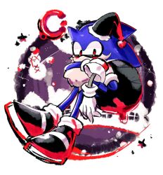 Rule 34 | 1boy, black eyes, blue fur, blush, friday night funkin&#039;, furry, furry male, gloves, hat, hedgehog, hedgehog boy, hedgehog ears, hedgehog tail, hog the tenrec, looking at viewer, original, quill, red eyes, santa hat, shoes, sonic.exe, sonic the hedgehog, usa37107692, white fur
