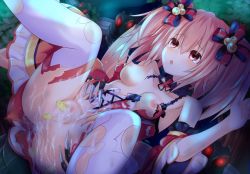 Rule 34 | 1girl, aftersex, alyn (fairy fencer f), anal, bare shoulders, blush, bow, breasts, bug, claws, clothed sex, cum, cum in pussy, detached sleeves, egg laying, fairy fencer f, glowing, glowing eyes, hair bow, hair ornament, hair ribbon, bug, nipples, open mouth, pussy, rape, red eyes, ribbon, skirt, small breasts, solo, tears, torn clothes, twintails, vesperia