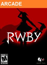 Rule 34 | 1girl, box art, copyright name, cover, rooster teeth, ruby rose, rwby, scythe, silhouette, alternate universe