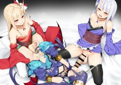 Rule 34 | 3girls, absurdres, anal, armlet, armpits, beelzebub (the seven deadly sins), black thighhighs, blue hair, blunt bangs, breasts, caressing testicles, chastity cage, cheek bulge, china dress, chinese clothes, cleavage cutout, clenched teeth, clothing cutout, collar, collarbone, commission, cum, cum in mouth, dark blue hair, dark penis, demon girl, detached sleeves, dress, fellatio, full-package futanari, futa with futa, futanari, gokkun, green eyes, heart, highres, horns, japanese clothes, jewelry, kamata yuuya, kimono, large testicles, leg lock, long hair, multiple girls, necklace, non-web source, one eye closed, open mouth, oral, penis, penis size difference, pig, pointy ears, pubic tattoo, red eyes, saliva, siblings, side ponytail, sidelocks, skeb commission, small breasts, small penis humiliation, sweat, sweatdrop, tattoo, teeth, testicles, the seven deadly sins, thighhighs, trembling, twins, twintails, veins, veiny penis, very long hair, white thighhighs, yellow eyes, yukata