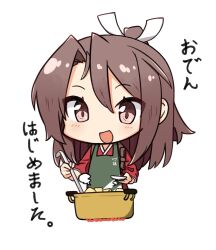 Rule 34 | 1girl, alternate costume, commentary request, cooking, cooking pot, grey hair, high ponytail, jacket, kantai collection, ladle, long hair, mizuwashi hayato, smile, solo, track jacket, translation request, upper body, zuihou (kancolle)