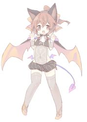 Rule 34 | 1girl, armor, bad id, bad twitter id, bare shoulders, bat wings, blush, bow, bracelet, breastplate, brown eyes, brown hair, cape, delthea (fire emblem), fang, fire emblem, fire emblem echoes: shadows of valentia, full body, jewelry, long hair, nintendo, open mouth, ponytail, simple background, solo, standing, teu (navy), white background, wings