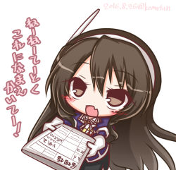 Rule 34 | 1girl, :d, ashigara (kancolle), black skirt, blush, brown eyes, brown hair, check translation, dated, fang, gloves, hair between eyes, hairband, holding, jacket, kantai collection, komakoma (magicaltale), layered sleeves, long hair, long sleeves, looking at viewer, open mouth, outstretched arms, pantyhose, partially translated, puffy short sleeves, puffy sleeves, purple jacket, short over long sleeves, short sleeves, skirt, smile, solo, translation request, twitter username, uniform, very long hair, white gloves, white hairband
