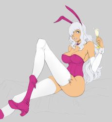 Rule 34 | 1girl, alcohol, charlotte smoothie, highres, leotard, one piece, playboy bunny, resident drawfriend, thighhighs, wine