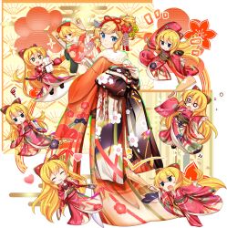 +_+ 1girl alice_margatroid alternate_costume alternate_hairstyle blonde_hair body_writing bow bowl chopsticks closed_mouth doll eating egasumi floral_print floral_print_kimono flower food furisode game_cg hagoita hair_bow hair_flower hair_ornament heart highres holding holding_bowl holding_chopsticks holding_paddle japanese_clothes kimono long_sleeves looking_at_viewer looking_back mochi mochi_trail obi obiage obijime official_art orange_kimono paddle pink_kimono print_kimono red_bow rotte_(1109) sash shanghai_doll smile solo squiggle third-party_source touhou touhou_lostword transparent_background wide_sleeves