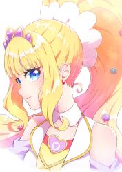 Rule 34 | 1girl, blonde hair, blue eyes, blunt bangs, brooch, choker, commentary, cure finale, delicious party precure, earrings, hair ornament, heart, heart brooch, high ponytail, highres, jewelry, kasai amane, long hair, magical girl, portrait, precure, rii (rii0 02), sidelocks, solo, star (symbol), star hair ornament, symbol-only commentary, tiara, white choker