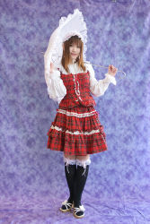 Rule 34 | bonnet, character request, cosplay, dress, kirishiro tsukimi, lace, photo (medium), sandals, source request, thighhighs, umbrella