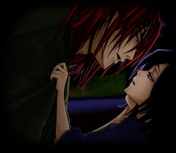 Rule 34 | 1boy, 1girl, abarai renji, about to kiss, bleach, couple, face-to-face, kiss, kuchiki rukia, looking at another