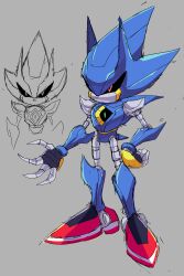 Rule 34 | 1boy, absurdres, animal nose, cyberlord1109, furry, furry male, highres, looking at viewer, male focus, metal sonic, no humans, red eyes, red footwear, robot, sonic (series), sonic cd, sonic heroes, sonic the hedgehog (classic)