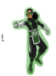 Rule 34 | 1boy, black hair, boots, cosplay, dc comics, domino mask, full body, green lantern, green lantern (series), headphones, jewelry, male focus, mask, one piece, ring, solo, transparent background, usopp