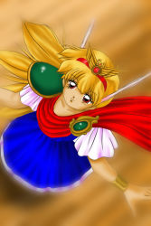 Rule 34 | 1990s (style), akazukin chacha, blonde hair, looking up, magical princess, standing
