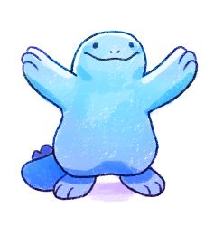 Rule 34 | arms up, calonarang, closed mouth, commentary, creature, creatures (company), full body, game freak, gen 2 pokemon, nintendo, no humans, pokemon, pokemon (creature), quagsire, simple background, smile, solo, standing, white background