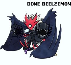 Rule 34 | beelzebumon, demon, demon boy, digimon, donedevimon, original, simple background, white background, wings