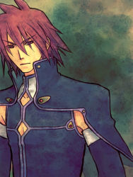 Rule 34 | 00s, 1boy, akagi haruna, gradient background, kratos aurion, male focus, red eyes, red hair, serious, solo, spiked hair, tales of (series), tales of symphonia
