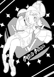 Rule 34 | absurdres, animeretrograde, greyscale, highres, ink (medium), monochrome, pengin pina, prism project, retro artstyle, traditional media, virtual youtuber