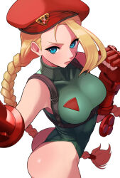 Rule 34 | 1girl, absurdres, ahoge, ass, badge, blonde hair, blue eyes, braid, breasts, cammy white, chest harness, cowboy shot, curvy, facial scar, fingerless gloves, from above, gloves, green leotard, harness, highleg, highleg leotard, highres, huge ahoge, huge ass, kunimaki, large breasts, leotard, long hair, looking at viewer, red gloves, scar, scar on cheek, scar on face, shiny skin, solo, standing, street fighter, thong leotard, twin braids, very long hair, wide hips