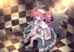 Rule 34 | 1girl, arere, drill hair, headphones, headset, highres, kasane teto, lolita fashion, pink hair, red eyes, sitting, solo, twin drills, twintails, utau, vocaloid, wings
