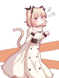Rule 34 | 1girl, animal ears, bad id, bad pixiv id, blush, bow, cat ears, cat tail, choker, dress, fake animal ears, flat chest, hair bow, highres, iijima yun, looking at viewer, medium hair, new game!, paw pose, pink eyes, set (vrkdgus1), short twintails, standing, tail, twintails, two side up