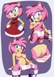 Rule 34 | 1girl, amy rose, animal ears, animal nose, arm support, ass, bare shoulders, blue border, blush, body fur, boots, border, breasts, cameltoe, clitoral hood, clitoral stimulation, clitoris, close-up, clothing cutout, cowboy shot, cropped legs, dress, egg vibrator, euf-dreamer, fang, female focus, from behind, furry, furry female, gloves, green eyes, hairband, half-closed eyes, hand up, hands on own hips, happy, heart, highres, knee boots, leaning back, looking at viewer, medium breasts, multiple views, nipples, open clothes, open dress, open mouth, outside border, panties, panty pull, pink fur, pink hair, pulled by self, purple background, pussy, pussy juice, red dress, red footwear, red hairband, remote control vibrator, saliva, sex toy, short dress, short hair, sidelocks, sideways mouth, simple background, sitting, sleeveless, sleeveless dress, smile, sonic (series), spread legs, standing, tail, tail through clothes, tears, thigh strap, thighs, topless, two-tone fur, uncensored, underwear, undressing, vibrator, vibrator cord, vibrator under clothes, vibrator under panties, white gloves, white panties, yellow fur