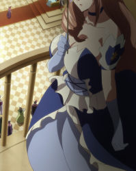 Rule 34 | 10s, 1girl, bare shoulders, breasts, brown hair, charlotte de valois, choker, cleavage, dress, elbow gloves, gloves, highres, jewelry, large breasts, long hair, stitched, tagme, third-party edit, ulysses jeanne d&#039;arc to renkin no kishi