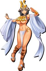 Rule 34 | 1girl, black hair, blue eyes, breasts, large breasts, loincloth, menace (queen&#039;s blade), midriff, navel, official art, queen&#039;s blade, revealing clothes, underboob