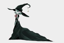Rule 34 | 1girl, absurdres, bad id, bad twitter id, creatures (company), full body, game freak, gardevoir, gen 3 pokemon, green hair, grey background, highres, looking at viewer, nintendo, pokemon, pokemon (creature), red eyes, short hair, simple background, solo, standing, witch