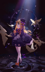 Rule 34 | 1girl, abigail williams (fate), absurdres, ankle bow, ankle ribbon, bird, black dress, black footwear, black hat, blonde hair, bow, closed eyes, dress, erlge, fate/grand order, fate (series), floating hair, full body, hair bow, hair ornament, hat, highres, holding, holding stuffed toy, leg ribbon, long hair, mary janes, multiple hair bows, orange bow, polka dot, polka dot bow, purple bow, ribbon, shoes, short dress, sleeves past wrists, smile, solo, standing, stuffed animal, stuffed toy, very long hair