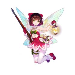 Rule 34 | 1girl, bell, black hair, bob cut, boots, bow, bowtie, butterfly wings, cherry blossom print, christmas, closed mouth, dress, fairy wings, floating, floral print, full body, fur-trimmed boots, fur-trimmed dress, fur-trimmed gloves, fur collar, fur trim, fuzichoco, girls&#039; frontline, gloves, gradient hair, green bag, green bow, green bowtie, green eyes, gun, hair ribbon, highres, holding, holding gun, holding lantern, holding weapon, insect wings, lantern, looking at viewer, multicolored hair, official alternate costume, official art, pantyhose, pouch, print legwear, print thighhighs, purple hair, red dress, red footwear, red gloves, red ribbon, ribbon, simple background, sleeveless, sleeveless dress, smile, solo, thigh pouch, thighhighs, transparent background, type 4 (girls&#039; frontline), type 4 (twilight fairy) (girls&#039; frontline), type 4 rifle, weapon, white pantyhose, wings