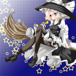 Rule 34 | 1girl, alice margatroid, bad id, bad pixiv id, blonde hair, broom, cosplay, female focus, hat, kirisame marisa, kirisame marisa (cosplay), nanase nao, ribbon, solo, thighhighs, touhou, witch, witch hat