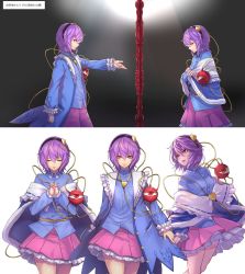Rule 34 | capelet, cover, covering one eye, closed eyes, fetal position, frills, heart, highres, komeiji satori, lying, mary janes, mirror, pink hair, re (re 09), red eyes, shoes, short hair, simple background, sketch, subterranean animism, third eye, touhou, white background