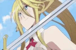 Rule 34 | 1boy, 1girl, animal ears, animated, animated gif, blonde hair, blue hair, blush, bouncing breasts, breasts, centauroid, centorea shianus, holding, holding sword, holding weapon, huge breasts, lowres, monster girl, monster musume no iru nichijou, nipples, riding, running, screencap, see-through, sword, taur, waist grab, weapon, wet, wet clothes